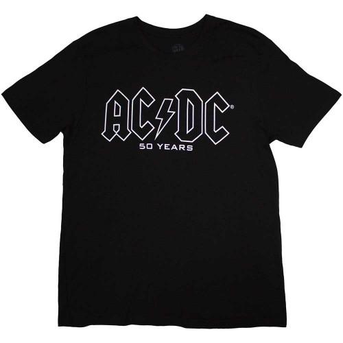 AC/DC T-shirt unisex dla dorosłych z logo i nadrukiem z tyłu