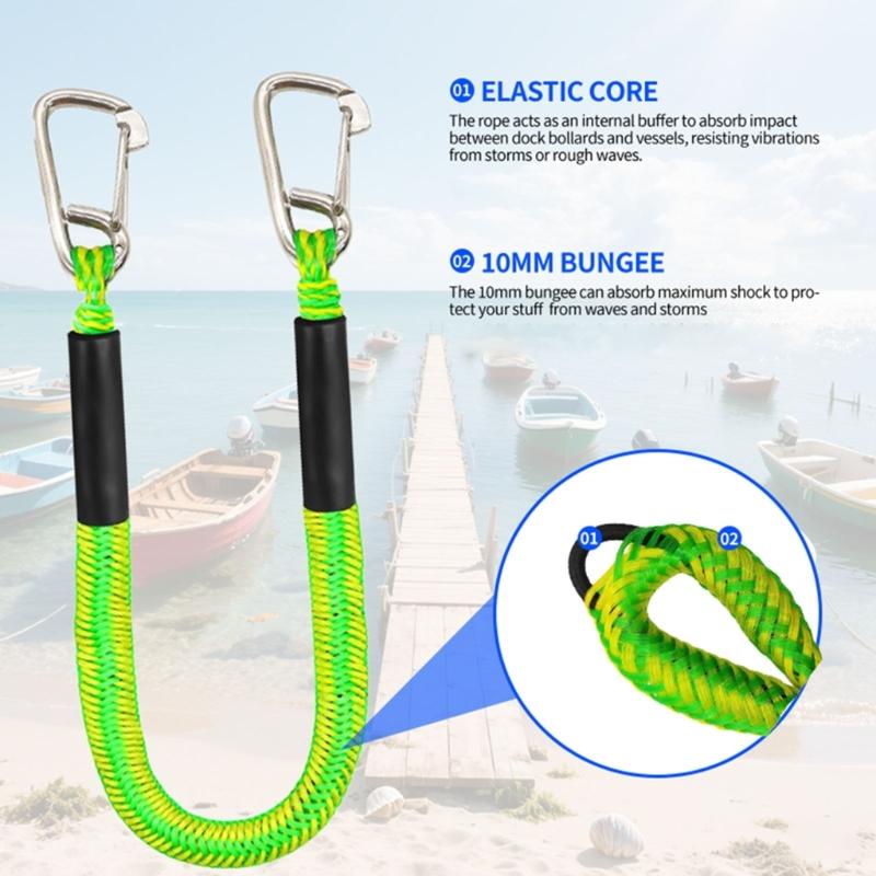Strong Elastics Dock Line Corrosion Resistant Docking Cord Adjustable Floating Mooring Rope For Pontoons Paddle Board