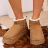 Winter Round Head Suede Sexy Comfortable Warm Casual Snow Boots Fashionable New Thick-soled Non-slip Walking Boots for Women