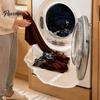 Laundry Catching Barrier Front Load Washing Machine Catcher Net, Foldable Anti-drop Washer Wash Day Organizer Collection Suction Cup Installation for