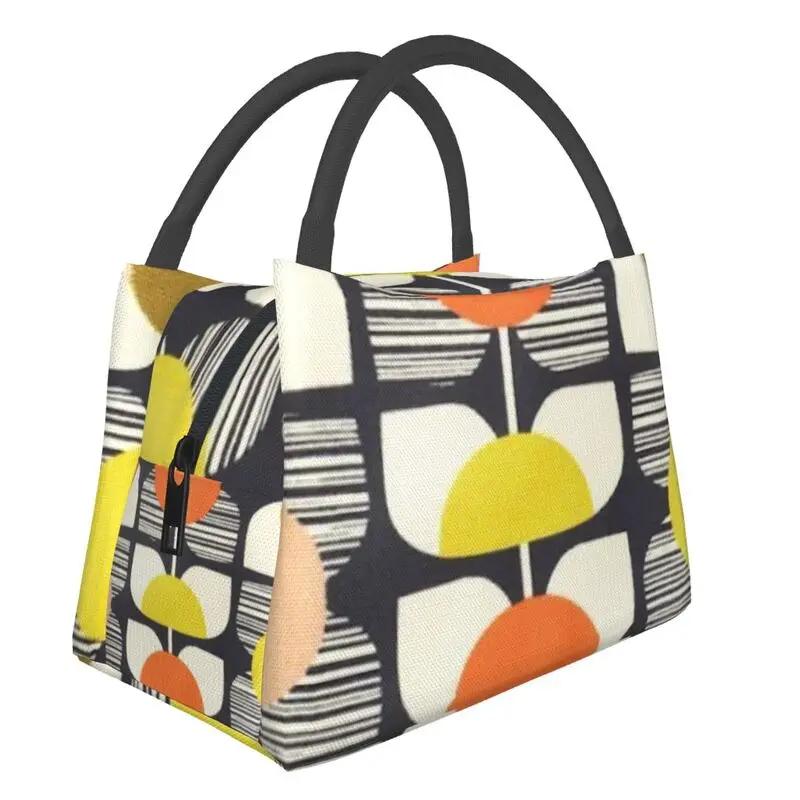 Orla Kiely Cat Insulated Lunch Tote Bag for Women Scandinavian Portable Cooler Thermal Food Lunch Box Office