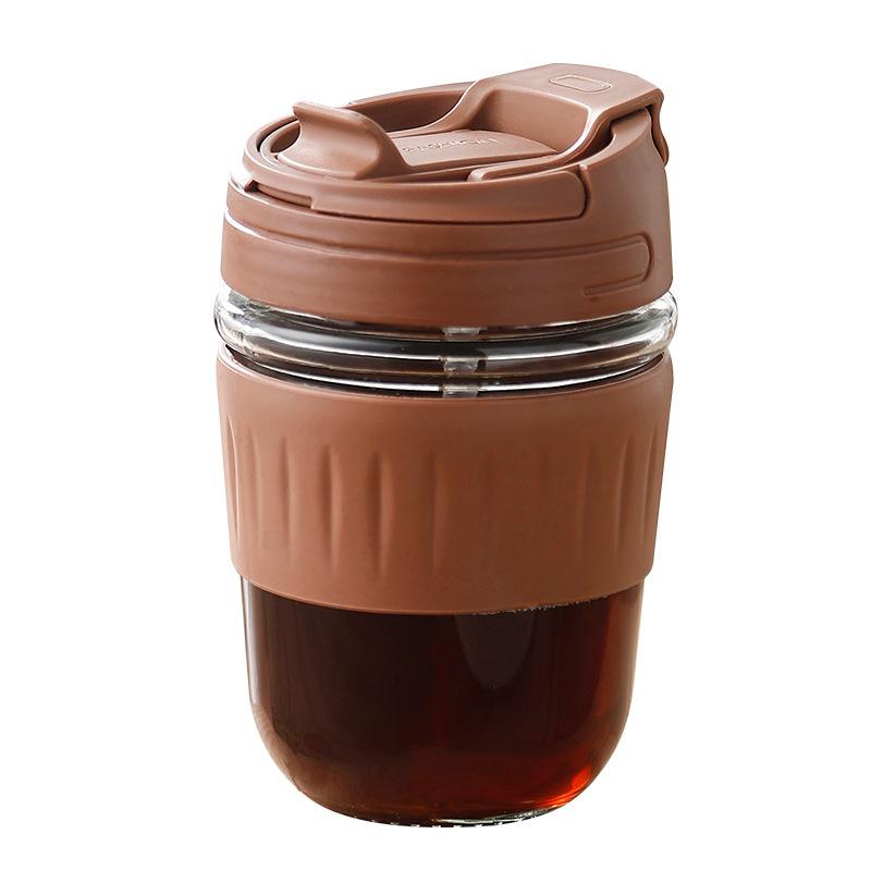 Pahar de sticlă cu băutură dublă, portabil, cu pai, pahar pentru apă, ceașcă de cafea, ceașcă cadou