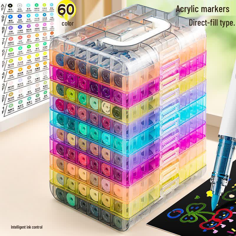 Washable Soft-Tip Acrylic Marker Pen Set for Kids