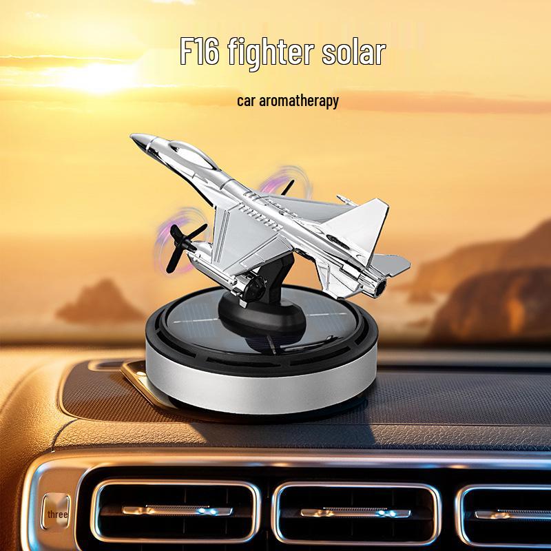 F16 Snapdragon Rotating Solar Car Aromatherapy Ornament with Light & Long-lasting Fragrance