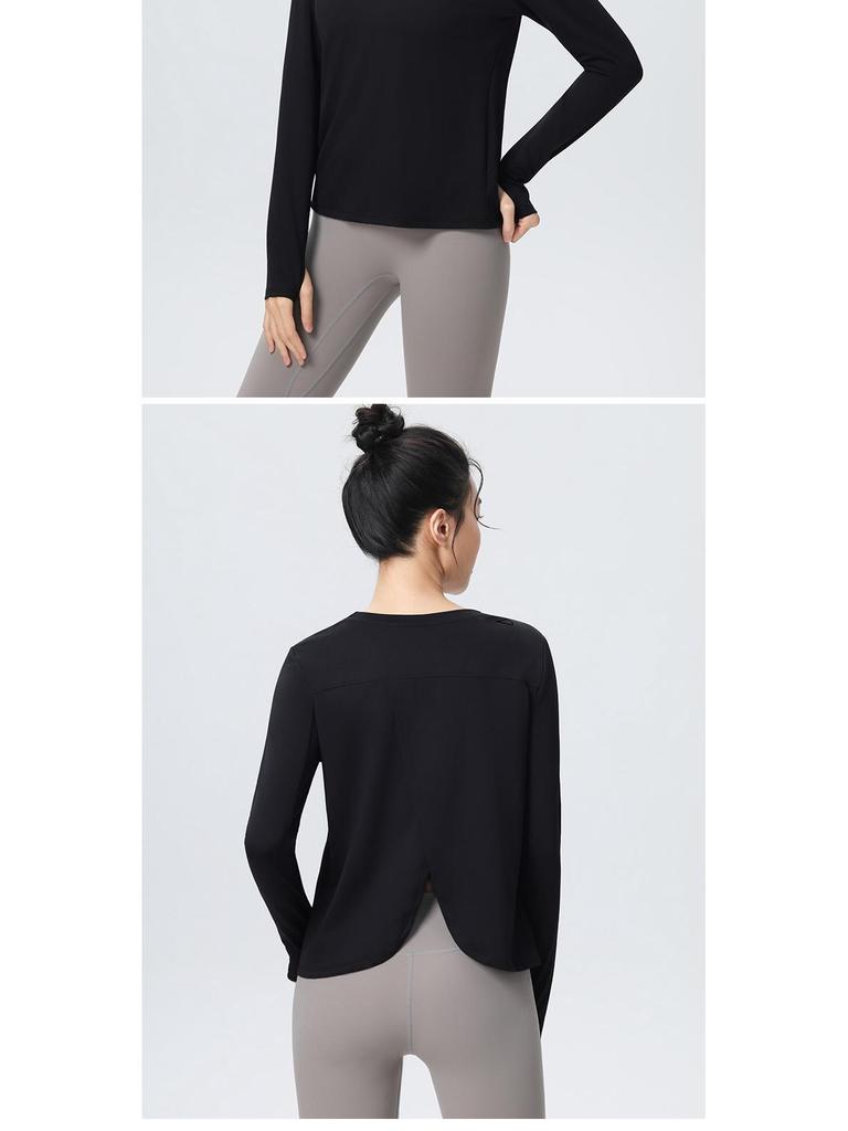 Women's Long Sleeve Yoga Top - Slimming, Quick-Dry, Breathable, Professional Fitness Running Sportswear