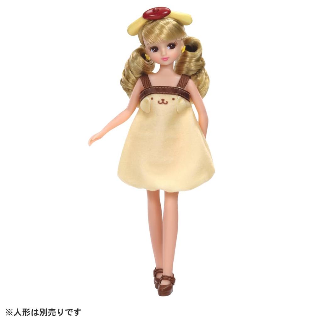 TAKARA TOMY Licca-chan Dress, My Choice, Sanrio Characters, One-Piece Dress & Headband, Pompompurin Dress-Up, Pretend Play Toy, Ages 3 and Up