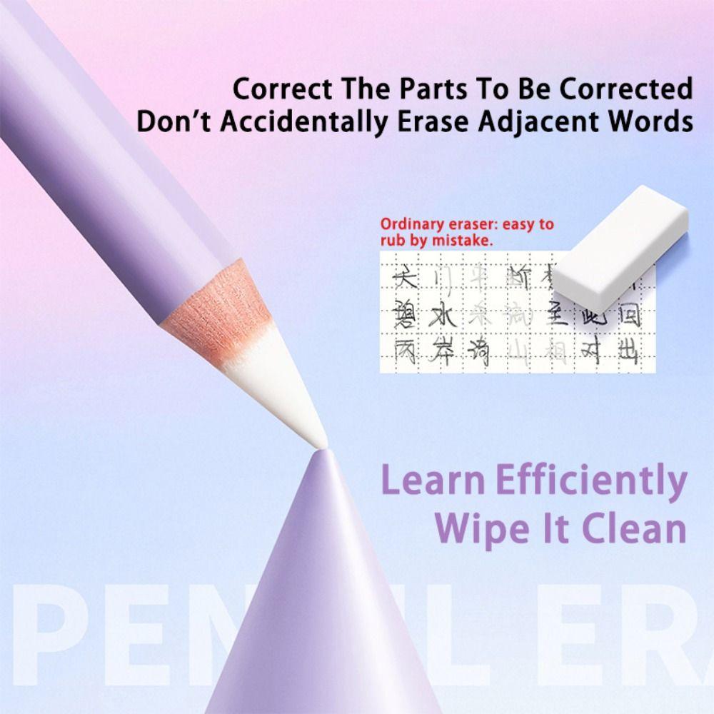 4pcs/set Colorful Pencil Rubber Pencil Shape Correction Eraser Multifunctional Eraser  Gift