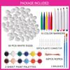 Max Fun 50 Pcs White Blank Easter Eggs Ornaments Bulk Decoration for Craft Hanging Plastic Artificial Eggs with Rope DIY Painting Decorating Basket