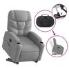Vidaxl Lift and Massage Armchair, Reclining, Light Gray, Fabric