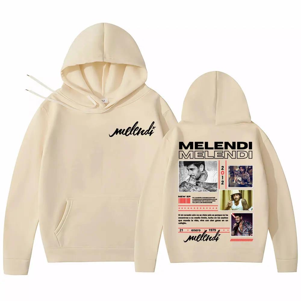 Rapper Melendi Album 2025 Tour Merch Sweatshirt Men Women Fashion Hip Hop Gothic Retro Hoodies Casual Fleece Oversized Pullovers