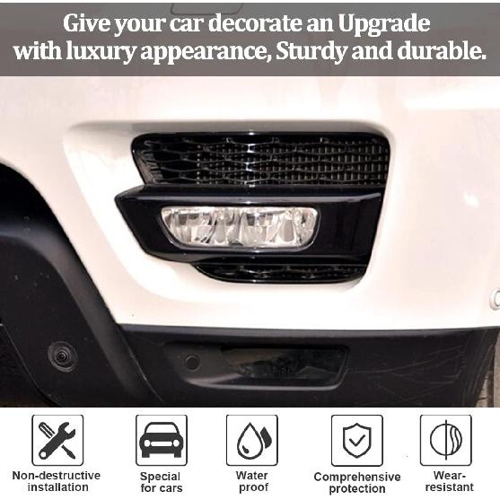 For Range Rover Sport 2014-2017 Car ABS Front Fog Lamp Trim Accessories (Gloss Black)
