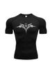 Men Tight Fitting T-shirt for Fitness Running Sportser Fitness Stretch Sweat Absorbing Fast Drying Summer Jogging Sweat Absorbing Tight Fit Top