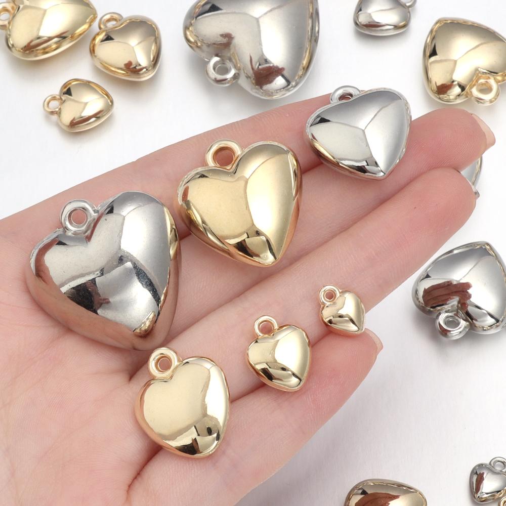 20pcs/lot Multisize Heart Shape CCB Pendants Jewelry Making Charms For DIY Fashion Women Earrings Necklace Accessories Wholesale