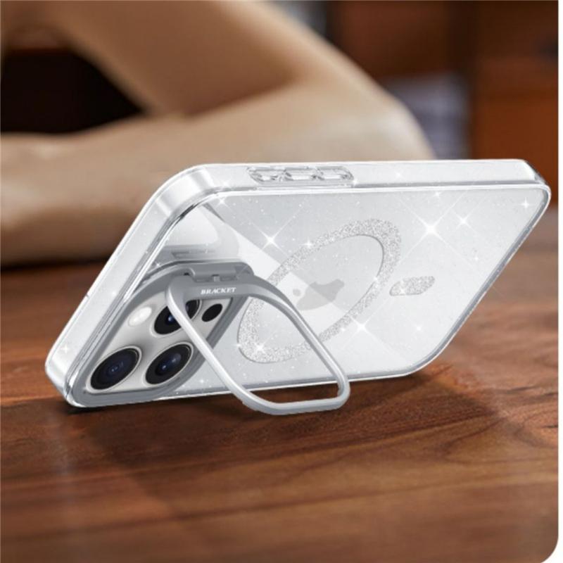 Luksusa Magsafe magnētiskais zibspuldzes objektīva turētāja statīvs iPhone 16 Pro Max tālruņa vāciņš priekš iPhone 11 12 13 14 15 Plus aizsargpārsegs