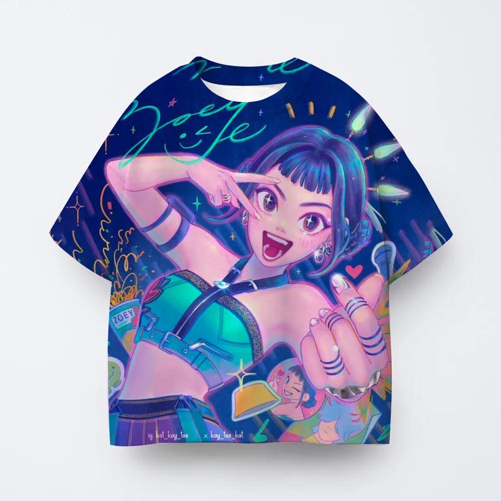 T-shirt Anime Kpop Witch Hunting Group 3D Printing Children's T-shirt Fashion Casual Cartoon T-shirt Girls' Children's Clothing