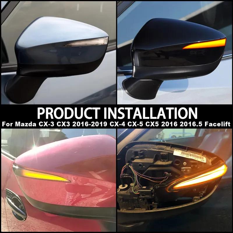 2Pcs LED Dynamic Turn Signal Side Mirror Blinker Indicator For Mazda CX-3 CX3 2016- CX-4 CX-5 CX5 2016 2016.5 Facelift