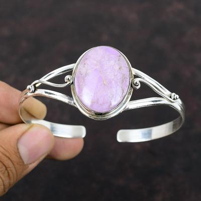 Phosphosiderite Bangle 925 Sterling Silver Cuff Bracelet Natural Gemstone Jewelry Adjustable Bangle Handmade Designer Jewelry Gift For Women