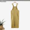 ZANZEA Women Summer Lace-Up Loose Wide-Leg Overalls