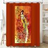 Japanese Geisha Bath Curtain Vintage Kimono Shower Curtain Traditional Floral Art Decor Japanese Style Bathroom Decor