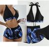 Womens Halter Neck Padded Bra Bikini Set Boy Shorts Swimsuit Beachwear Swimwear