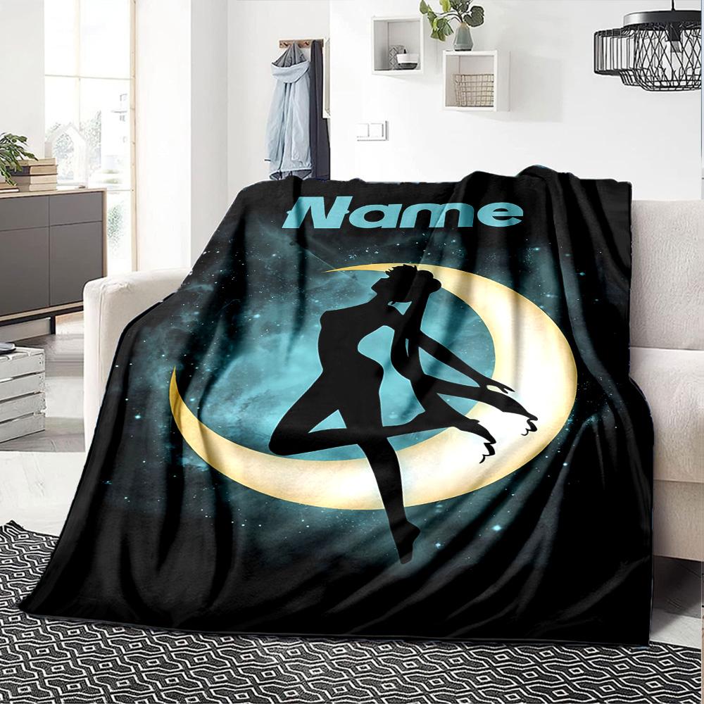 Customiz Name Personality Sailor Moon Blanket Soft &Warm Sofa Office Bed Travel Lunch Break Blanket, Gift Suitable All Seasons