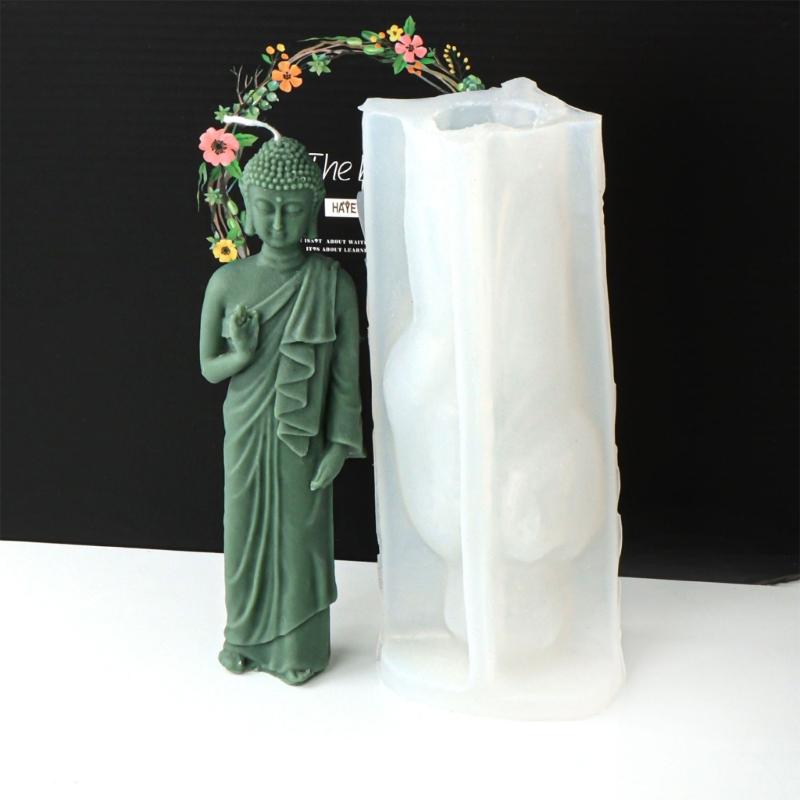 Buddha Statue Candle Resin Mold 3D Buddha Aromatherapy Candle Silicone Mould DIY Gypsum Crafts Making Decorations