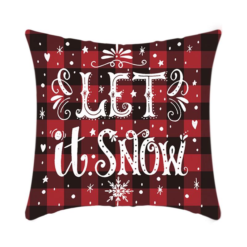 Christmas Bedside Cushion Cover Office Nap Pillow Cover Short Plush Printed Cushion Cover