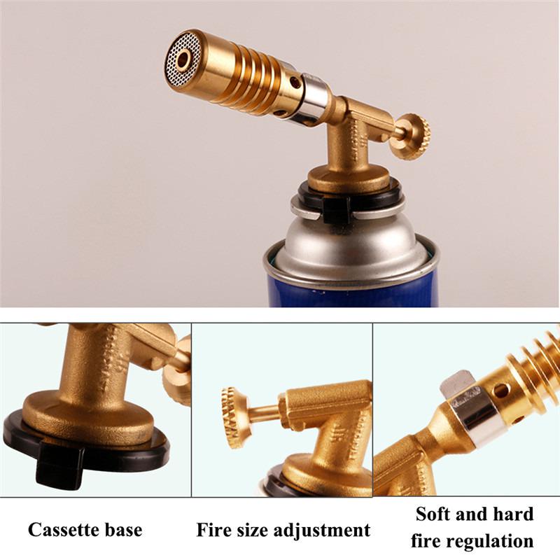 Buy Outdoor Camping Gas Torch Flame Gun Blowtorch Copper Flame Butane gas Lighter Heating