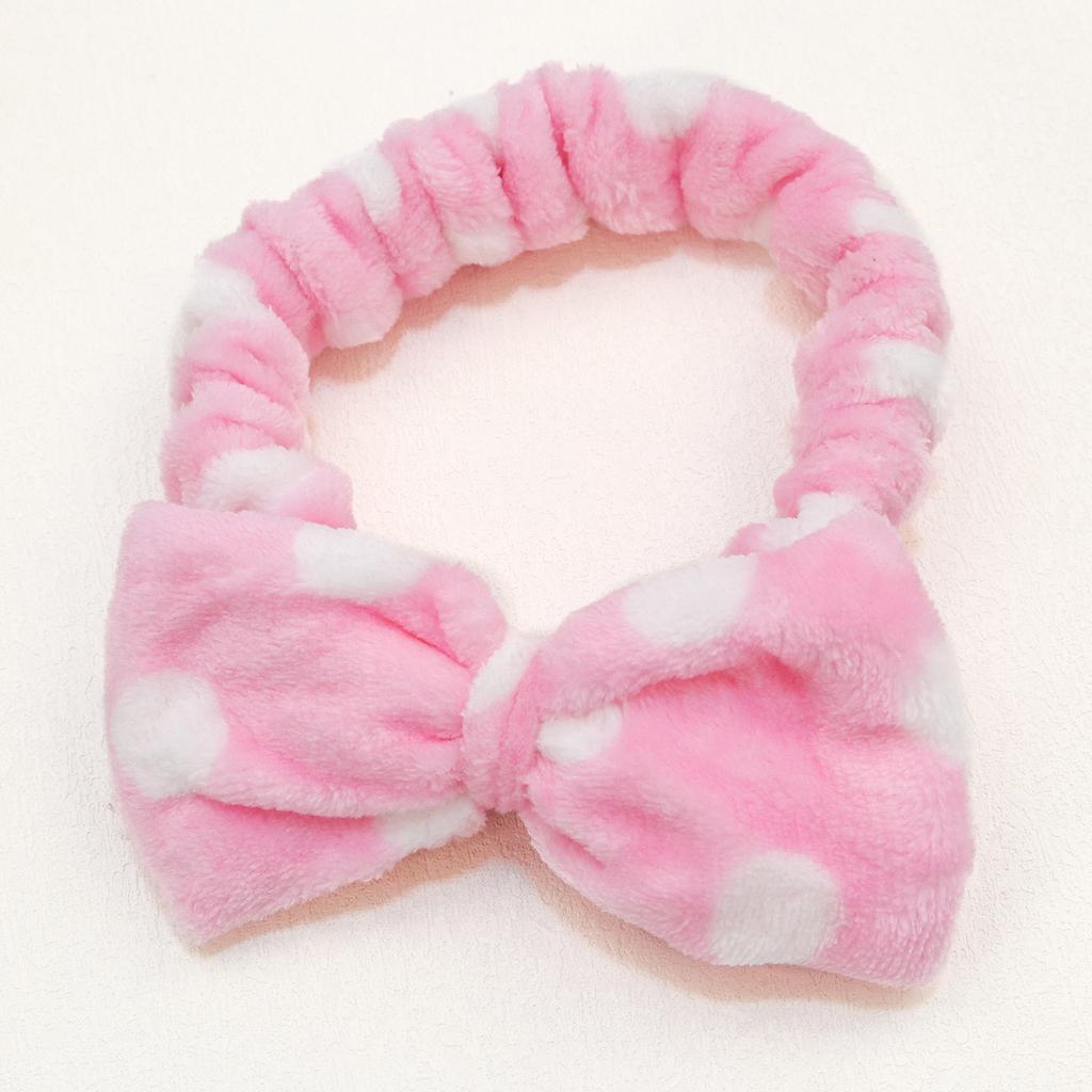 Spa Hoofdband Strik Haarband voor Gezicht Wassen Vrouwen Huidverzorging Hoofdbanden Elastische Make-up Hoofdband Koraal Fleece Gezichtswas Hoofdband