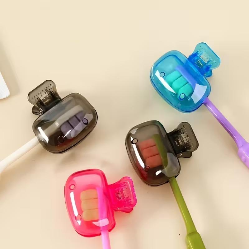 Portable Toothbrush Storage Clip Dustproof ProtectorCap Travel ToothbrushHolderCase with Head Protection for Home and Travel Use