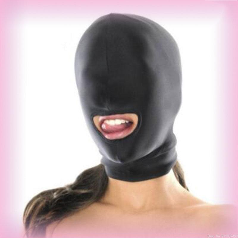 Fetish Slave  Bondage Restraints Sex Mask Mouth Eye Open Head Harness Elasticity Blindfold for Couple New Exotic Accessories