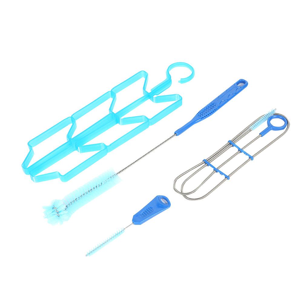 

4Pcs Water Bag Brush Multifunction Water Bladder Tube Brush Outdoor Camping Tools Water Bag Cleaning Brush Kit for Water Tank синій