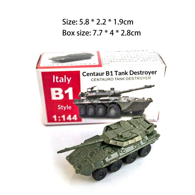 

4pcs/set 1/144 Soviet BM21 Hail Rocket Launcher Italy Centaur B1 Tank 4D Steel Ball Military Model Sliding Toy