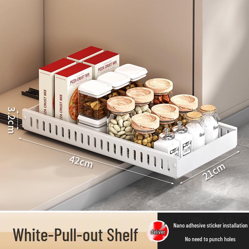 Adjustable Pull-Out Kitchen Cookware Storage Rack