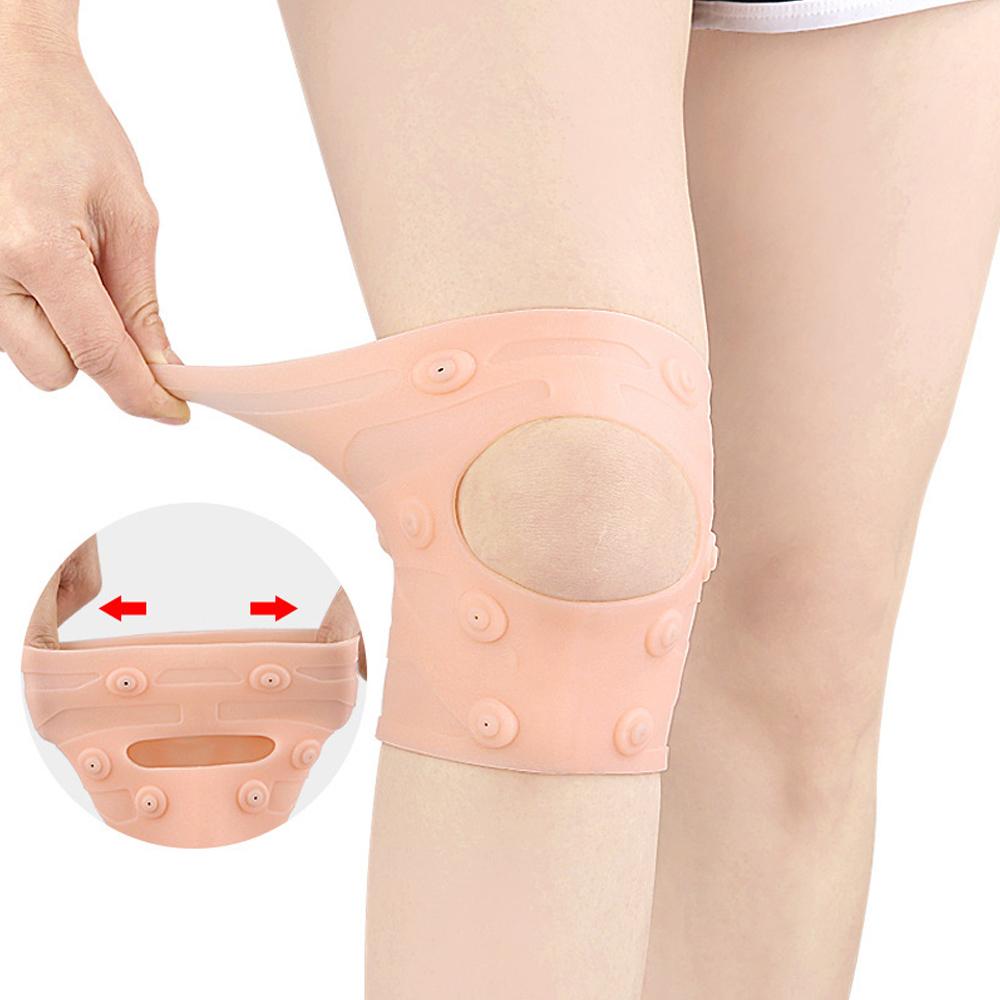 1 Pezzo Ginocchiera Magnetica Manica a Compressione in Silicone per Ginocchio Supporto Impermeabile Per Sport Menisco