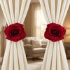Romantic Rose Curtain Clips Realistic Exquisite Window Screen Fastener Clip Decorative Curtain Straps Clips Party
