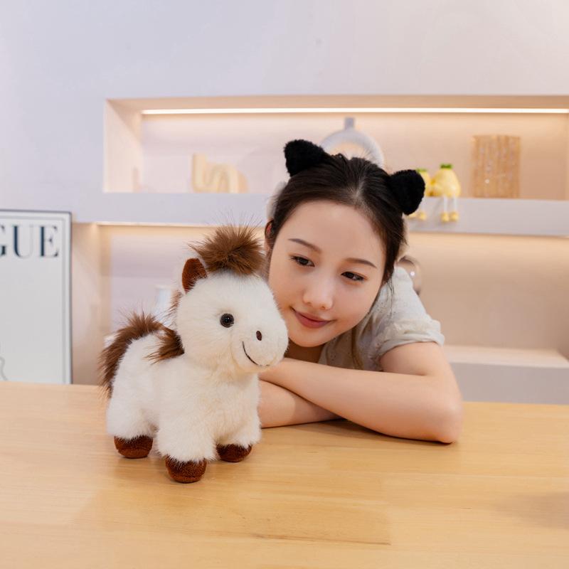 Niedliche niedliche Pony-Puppe Plüschtier weiße Pony-Puppe Junge beruhigende Stoffpuppe Geburtstagsgeschenk