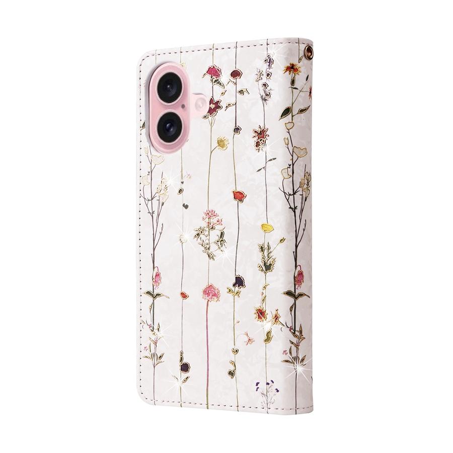 Funda de teléfono de lujo con diseño de flores en relieve para iPhone 16, 15, 14, 13, 12 y 11, Samsung S25, S24, S23, A16, A15, A14, A56 y A55, con tarjetero y bloqueo RFID.