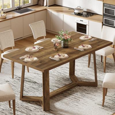 Mesa de Comedor Tribesigns para 4-6 Personas, 120 X 80 cm Mesa de Comedor Moderna Hecha de MDF con Aspecto Sólido, Mesa de Cocina Rectangular