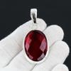 Röd granat ädelsten Handgjord 925 sterling silver smycken hängsmycke uttalande Bohemian hänge Röd granat ädelsten hänge för gåvor