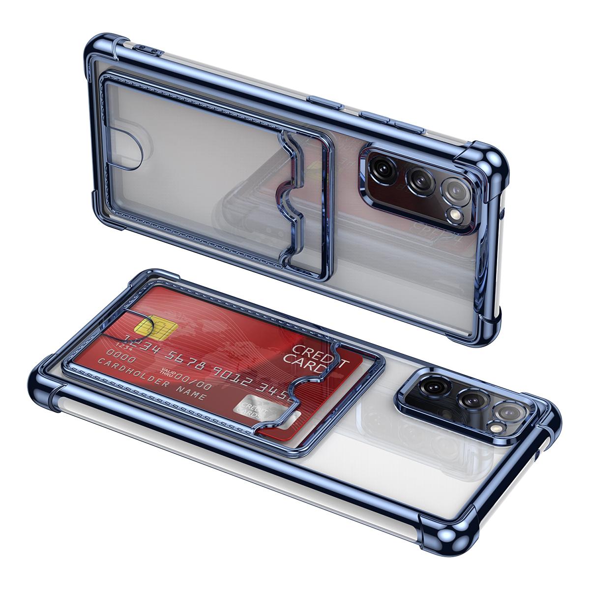 

Ударопрочный чехол для телефона-кошелька для карт для Samsung Galaxy S25 Edge S24 S23 S22 Plus Ultra S21 FE S20 Прозрачная бронированная накладка с гальваническим покрытием For S25Ultra