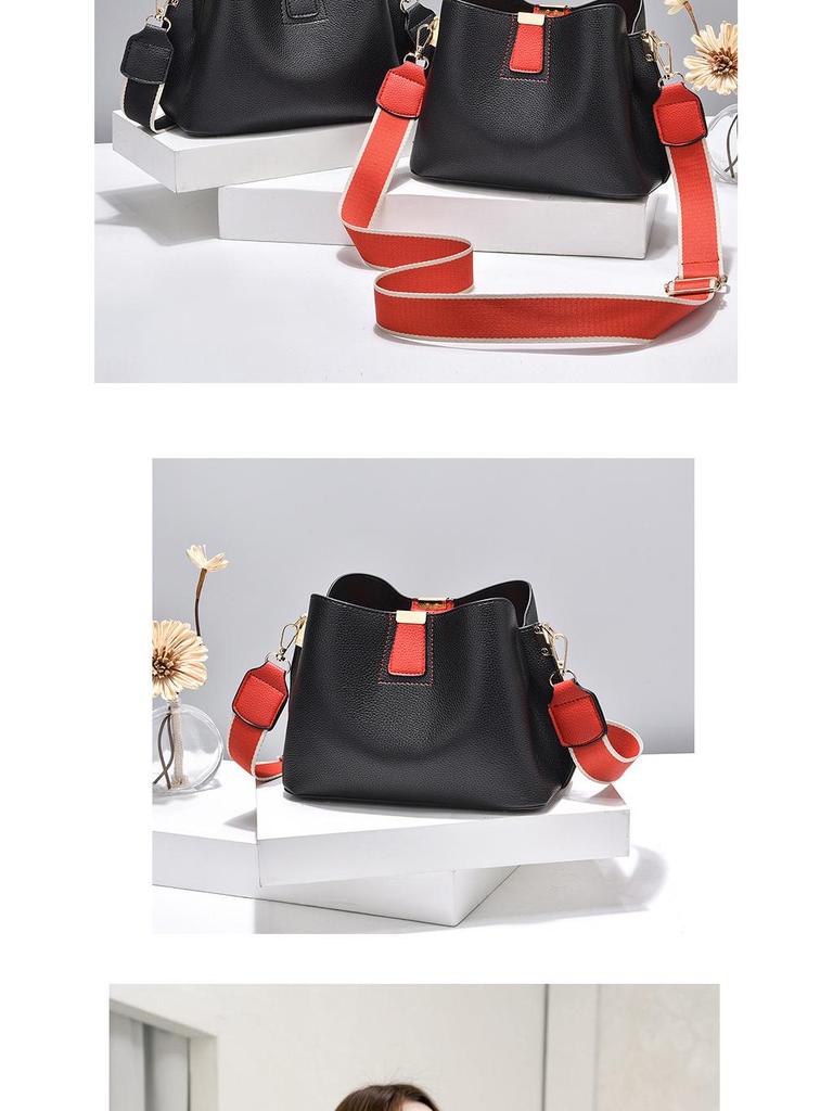 Women's Mini Bucket Bag: Lychee Pattern, Color Block Shoulder Crossbody Bag (2025 Trend)