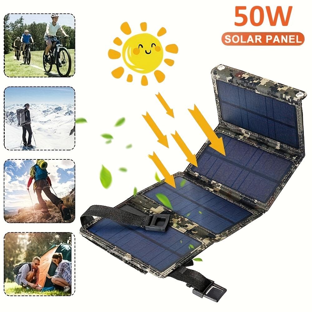 With USB Portable Foldable Solar Panel with Connection Port Very Suitable for Outdoor Travel, Hiking, and Camping To Charge Phones, Tablets, Fans,