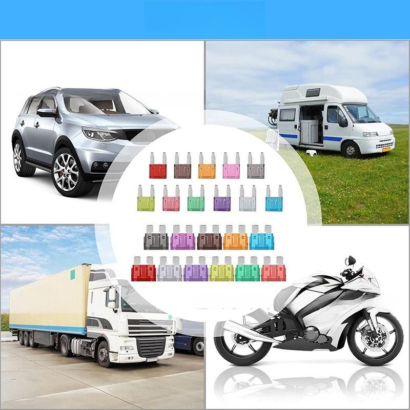 420Pcs Zinc & Aluminum Auto Blade Fuse Assortment Box 2A-40A Standard Mini Car Electrical Safety Fuse Replacement Kit