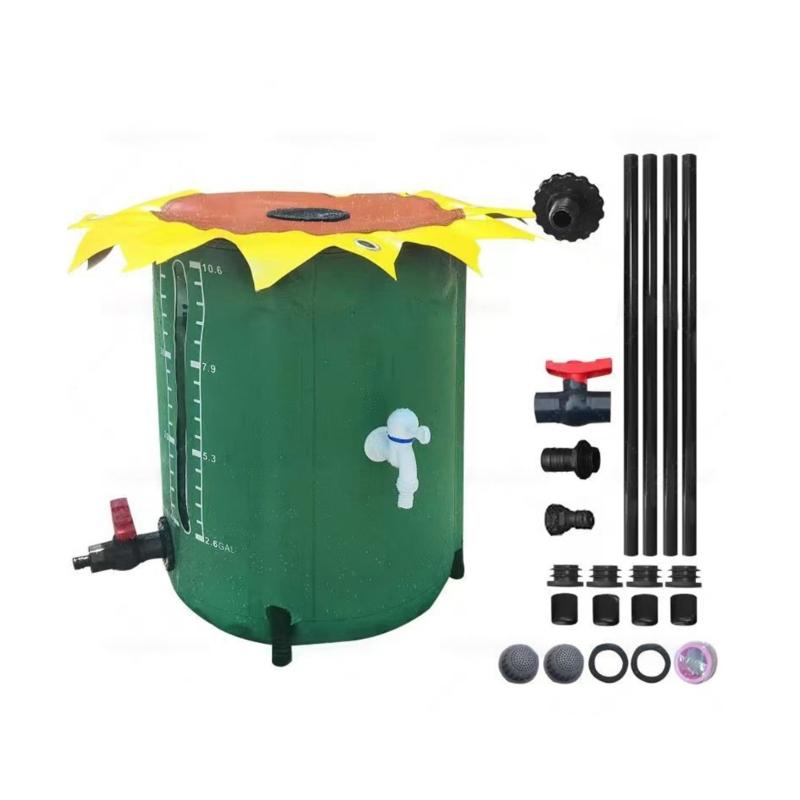 Multipurpose Foldable Water Storage PVC Bucket 13 Gallon Capacity Outdoor Camping Gardening Rain Collection Container