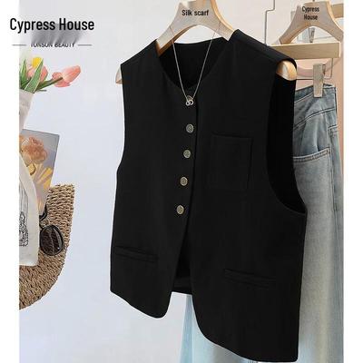 Sybill She Women's Single-Breasted Round Neck Vest