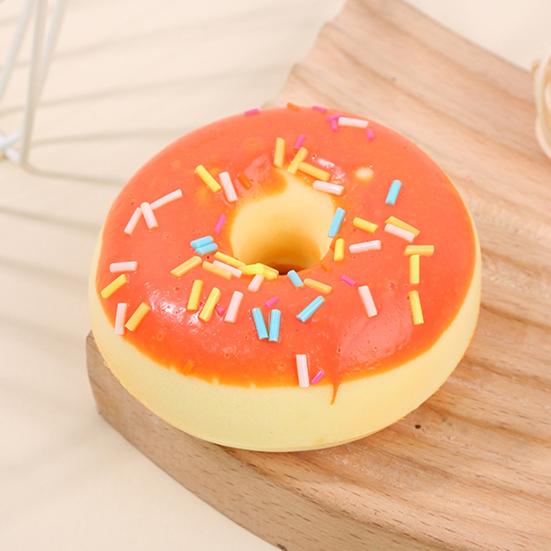 Squeeze Toy Soft Slow Rebound Stress Relief Toy 7cm Realistic Donut Simulation for Kids Adults Desktop Decoration Baking Prop Photo Background