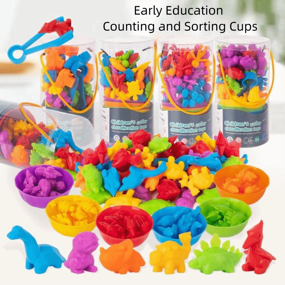 Multiple Colors Rainbow Counting Toy Bear & Dinosaur Shapes Classification Toy  Family Play