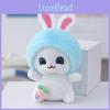 Fluffy Rabbit Soft Doll With Fruit Hat Keychain For Girls Cute Stuffed Animal