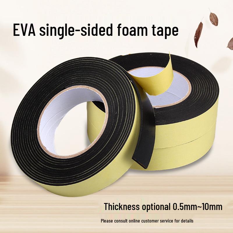 EVA 0.524 Ultra-Thin Black Adhesive Foam Tape - Strong, Single-Sided, High Adhesion